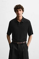 VISCOSE - LINEN POLO SHIRT