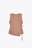 FLOWY WRAP VEST TOP