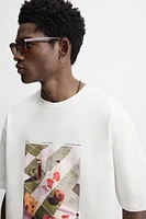 CONTRAST PRINT T-SHIRT
