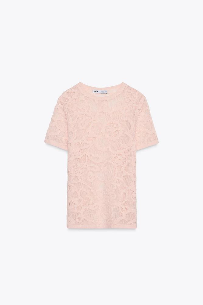 FLORAL TEXTURED KNIT TOP
