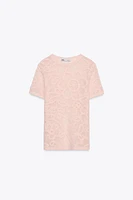 FLORAL TEXTURED KNIT TOP