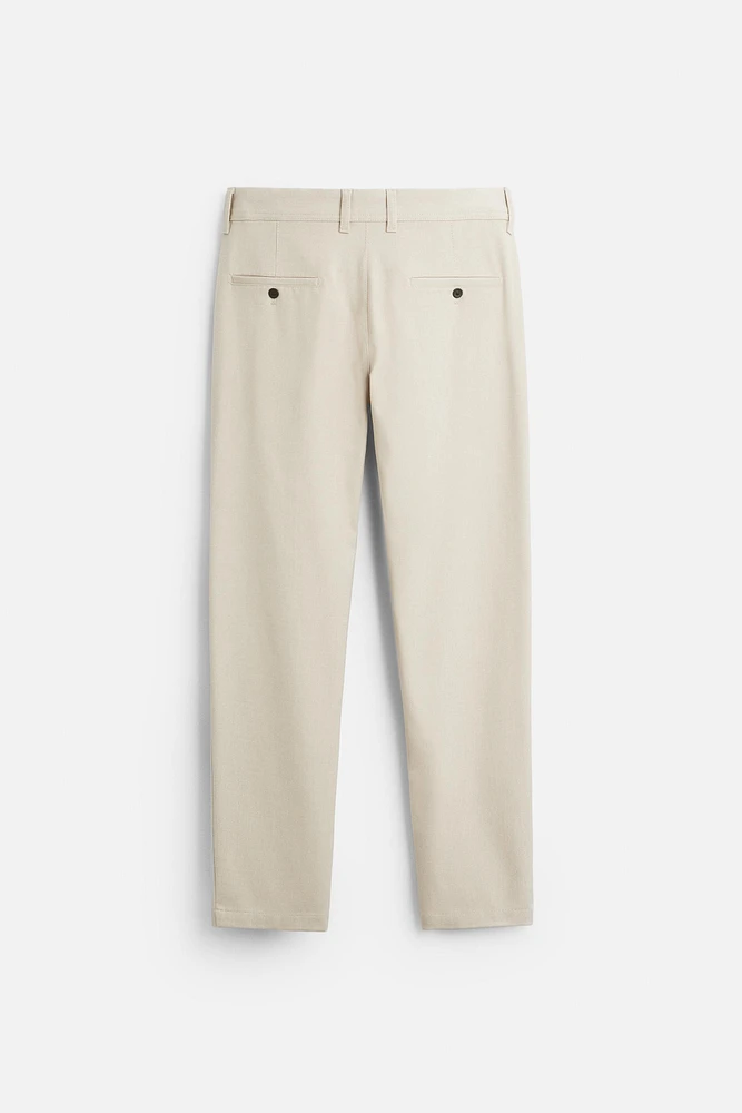 TEXTURED STRETCH PANTS