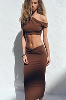 STRUCTURED ASYMMETRICAL CROP TOP