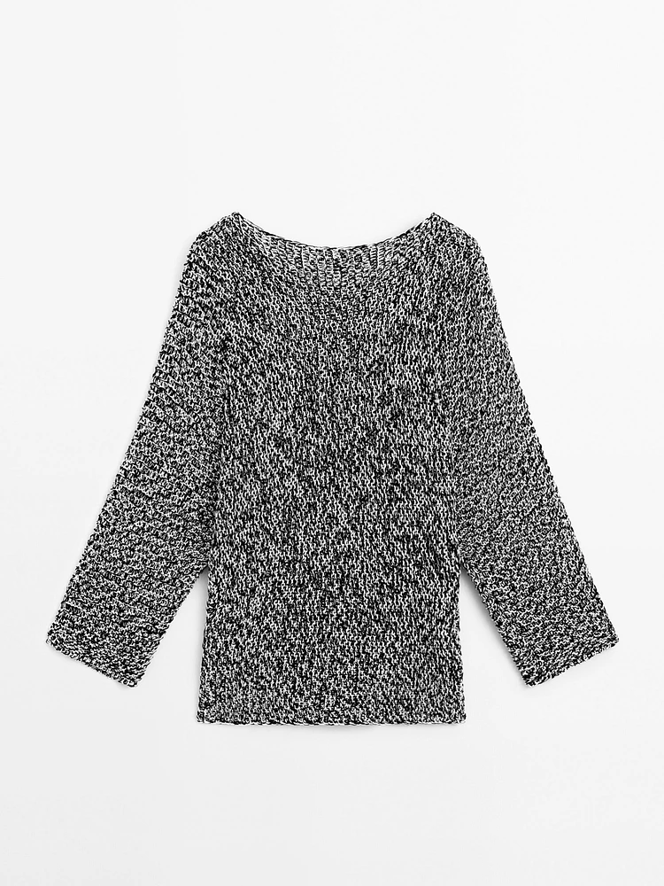 Pull en maille chinée 100 % coton
