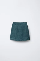 FLORAL CROCHET KNIT SKIRT