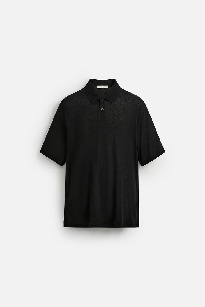 VISCOSE - LINEN POLO SHIRT