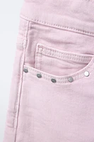 STUDDED DENIM BERMUDA SHORTS