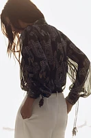 PRINTED SHIRT WITH METALLIC THREAD