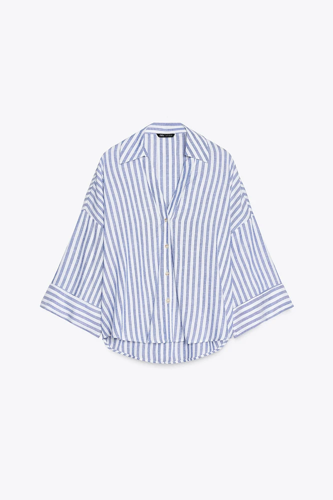 WIDE SLEEVE LINEN SHIRT