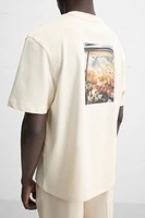 T-SHIRT À ESTAMPILLAGE PHOTOGRAPHIQUE EN MATIÈRES VARIÉES