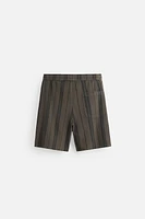 TEXTURED EMBROIDERED SHORTS