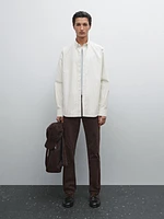 Chemise oxford slim à rayures en coton