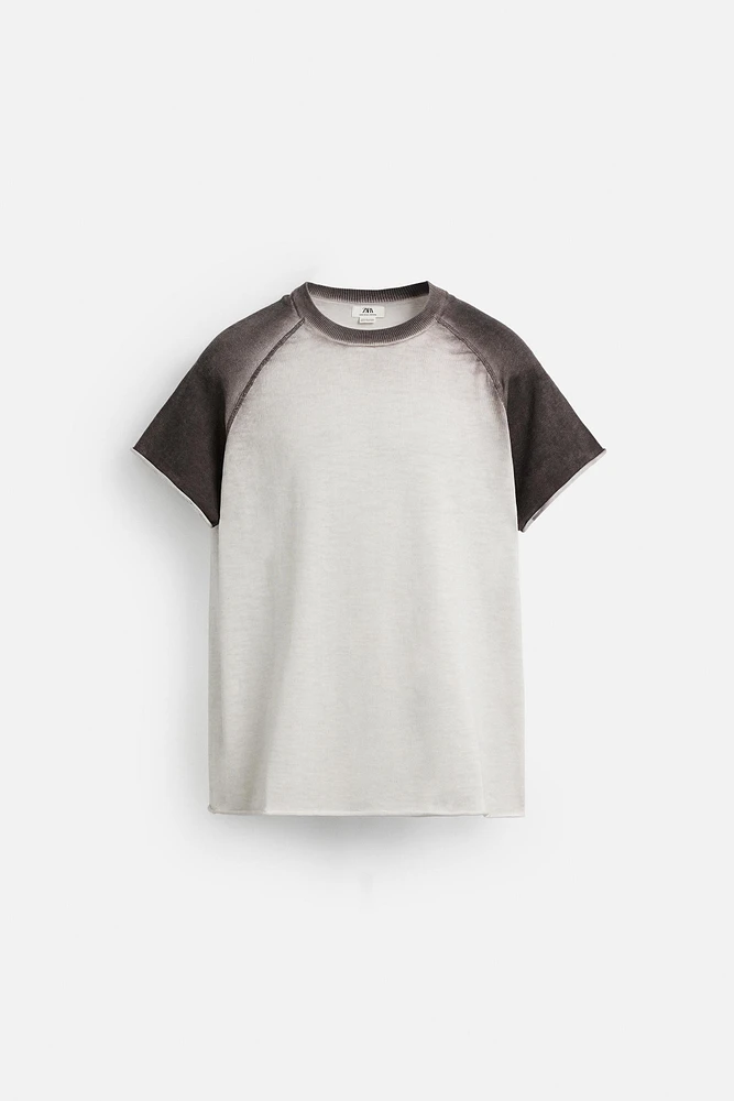 SPRAY PRINT KNIT T-SHIRT