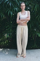 STRIPED POPLIN PANTS