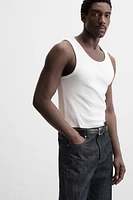 T-SHIRT DÉBARDEUR BASIQUE CÔTELÉ