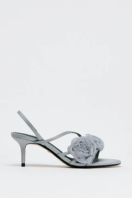 FLORAL HIGH HEELED SANDALS