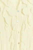 SEMI-SHEER RUFFLED TOP