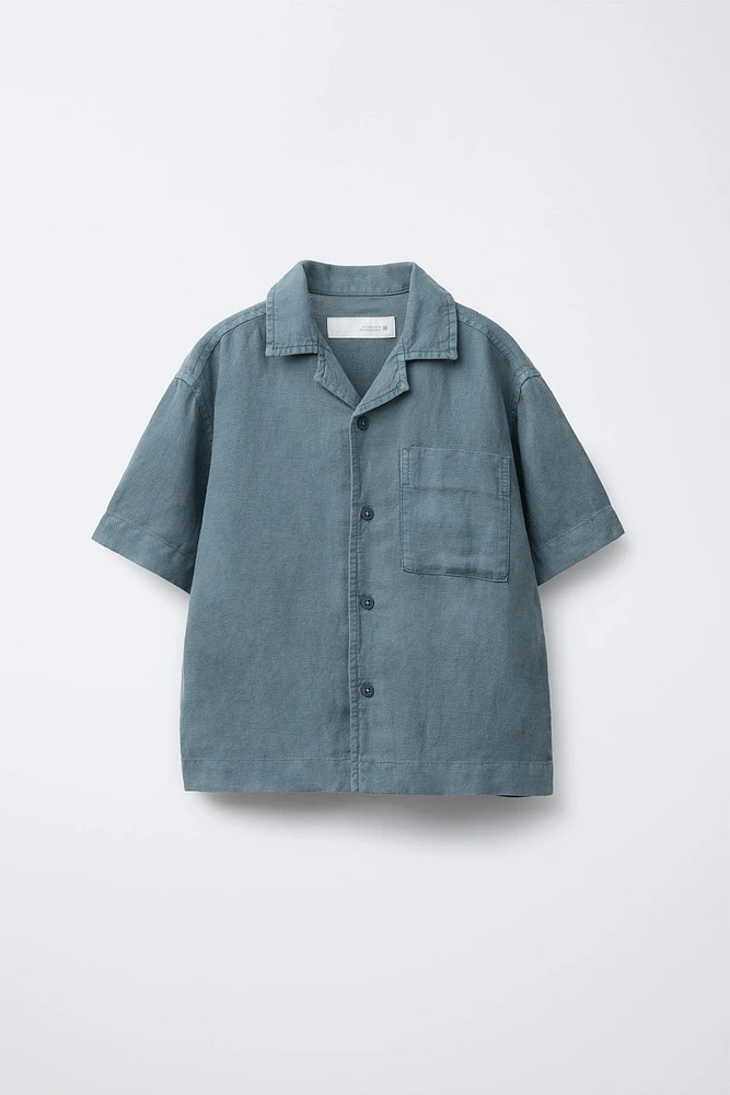 FLOWY LINEN BLEND SHIRT