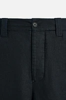 STRAIGHT FIT 100% LINEN PANTS