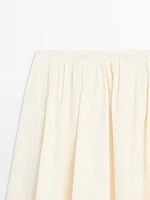 Stripe print flared midi skirt