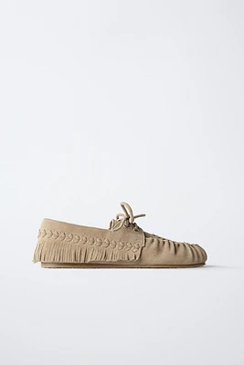 FRINGED LEATHER MOCCASINS