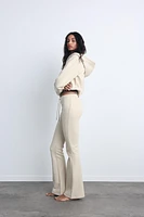FLARE INTERLOCK PANTS WITH SEAMS
