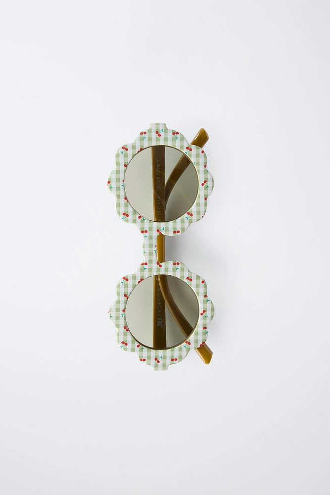 CHERRY PRINT FLOWER SUNGLASSES
