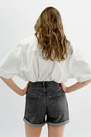 TRF HIGH-WAISTED MOM FIT DENIM SHORTS