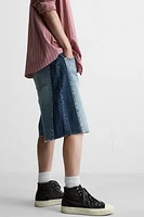 CONTRAST BANDS DENIM SHORTS