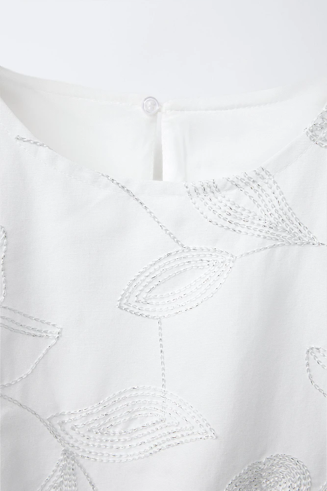 METALLIC FLORAL THREAD TOP