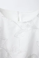 METALLIC FLORAL THREAD TOP