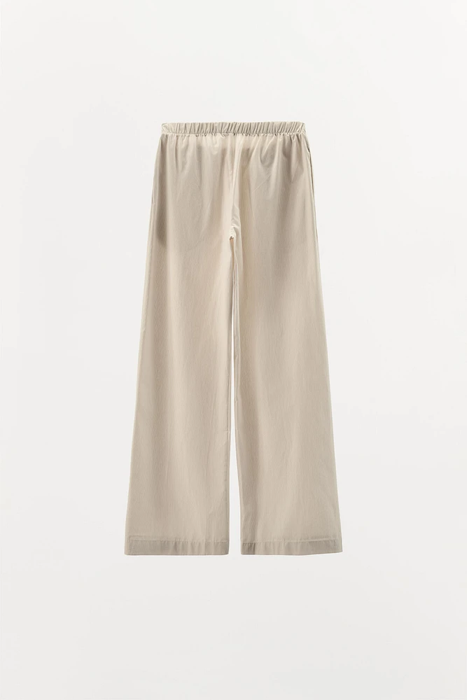 STRIPED POPLIN PANTS