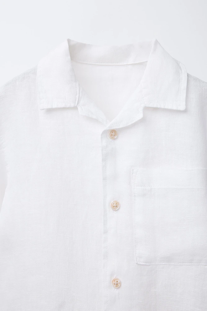 CHEMISE UNIE 100 % LIN