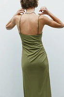 RUCHED MIDI DRESS