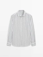 100% cotton poplin striped shirt