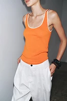 CONTRAST TRIM KNIT TOP