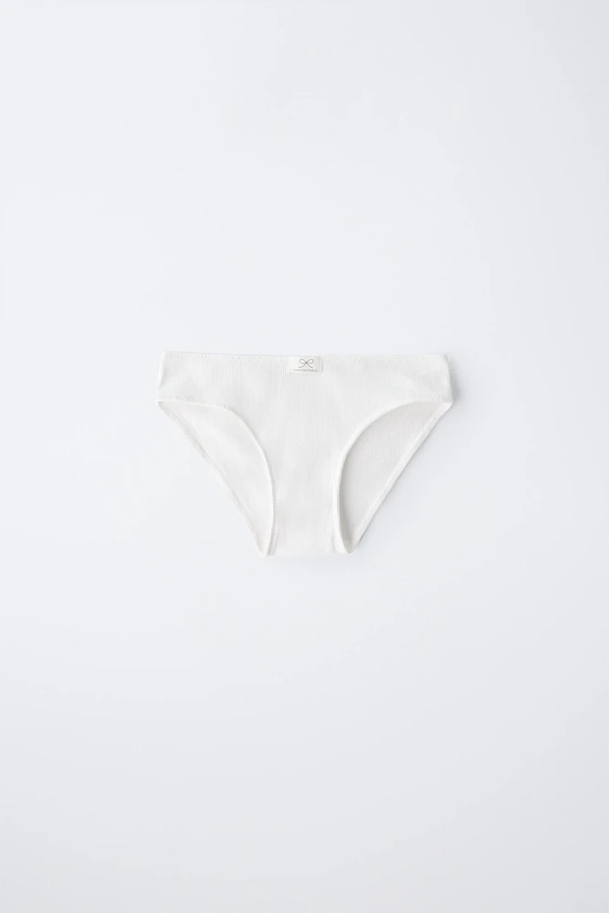 AGES 2-6/ THREE-PACK OF RIBBED BRIEFS WITH LABEL