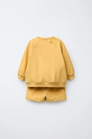 SWEATSHIRT AND BERMUDA SHORTS SET WITH LABEL