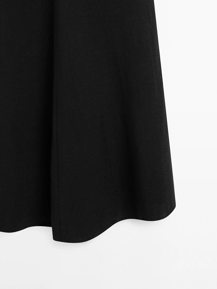 Robe midi encolure américaine dos décolleté