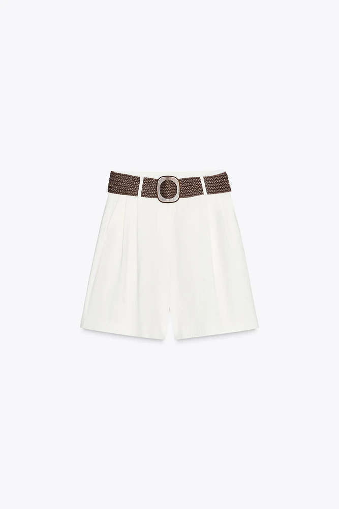 BERMUDA PINCES CEINTURE