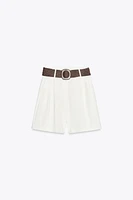 BERMUDA PINCES CEINTURE
