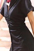 ROBE MI-LONGUE CONTENANT DU LIN