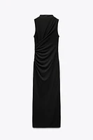 RUCHED MIDI DRESS