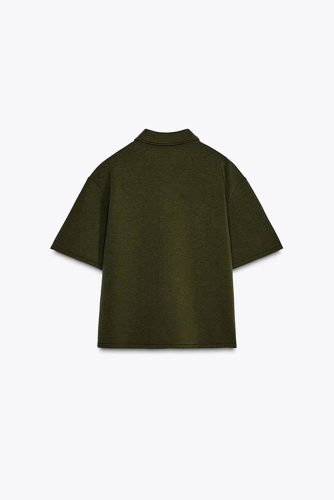 ZIP POLO COLLAR TOP