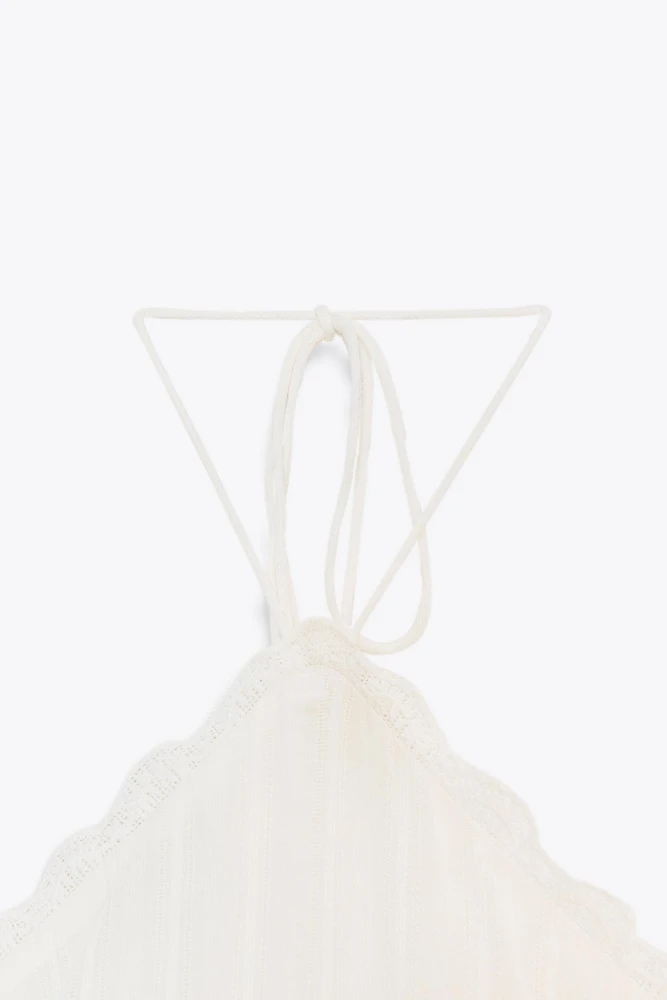HALTER RUFFLED SHORT DRESS
