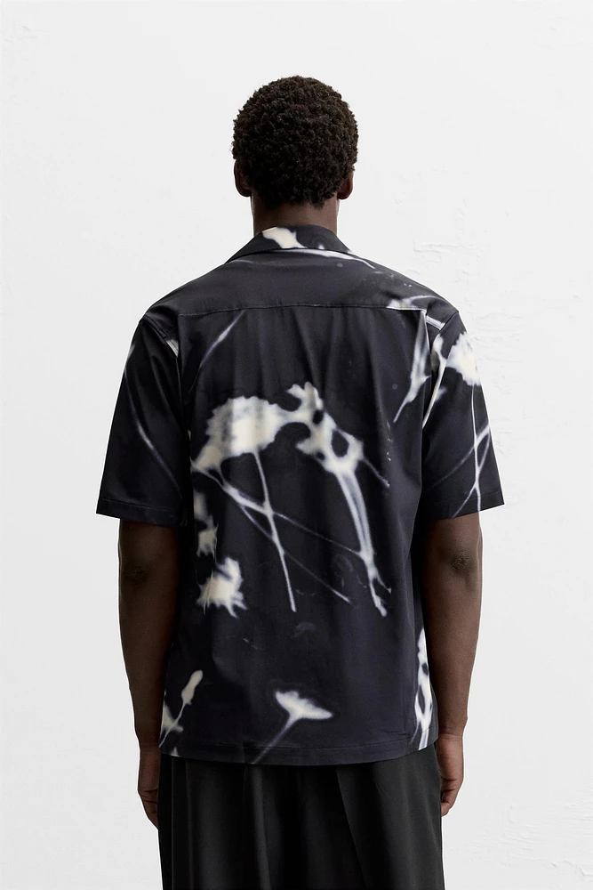 STRETCH FLORAL PRINT SHIRT