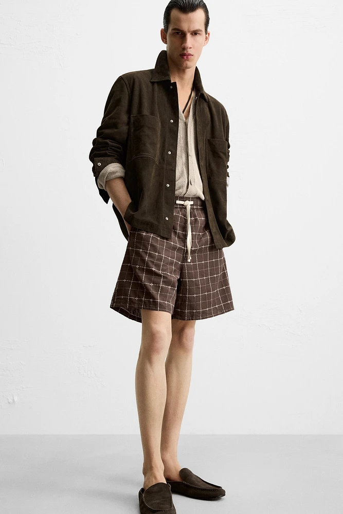 CHECKED JACQUARD SHORTS