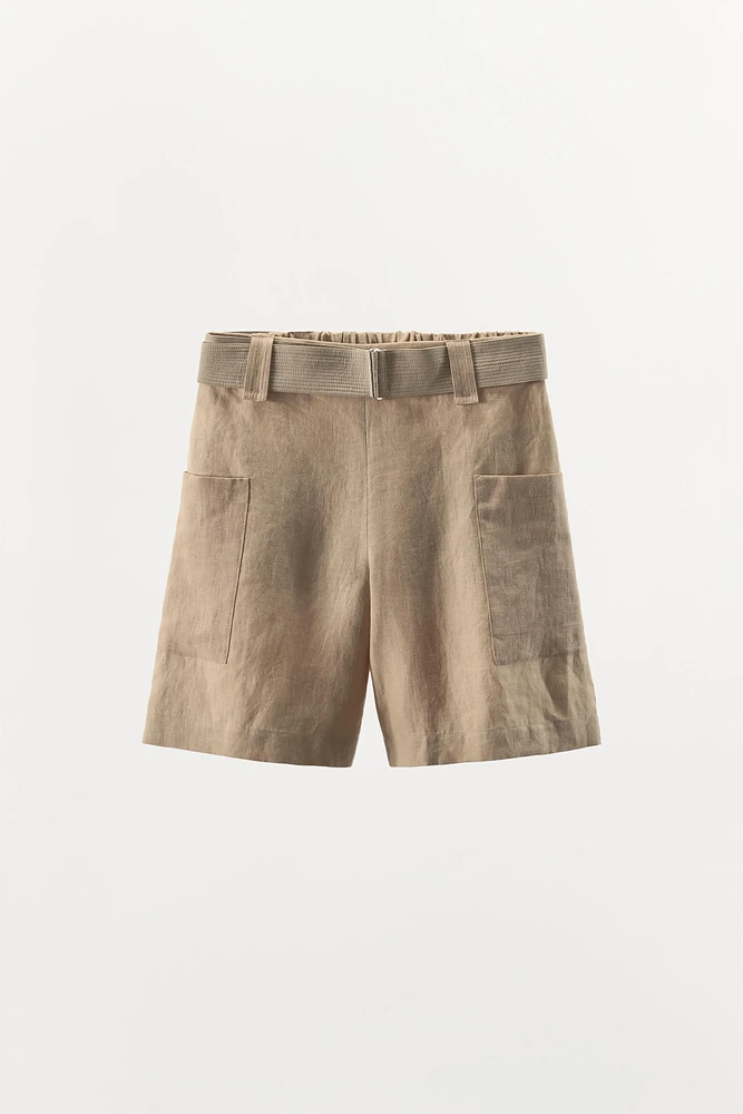 100% LINEN COMBINATION BERMUDA SHORTS LIMITED EDITION