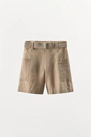 100% LINEN COMBINATION BERMUDA SHORTS LIMITED EDITION