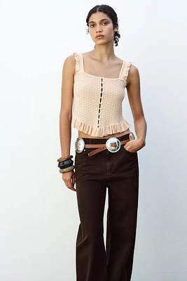 TOP EN MAILLE STYLE CORSET